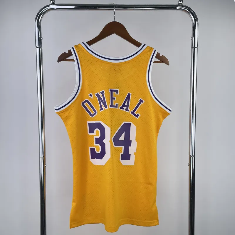 1996/97 Los Angeles Lakers Mitchell & Ness Retro Shaquille O’Neal #34 Yellow Men’s Jersey
