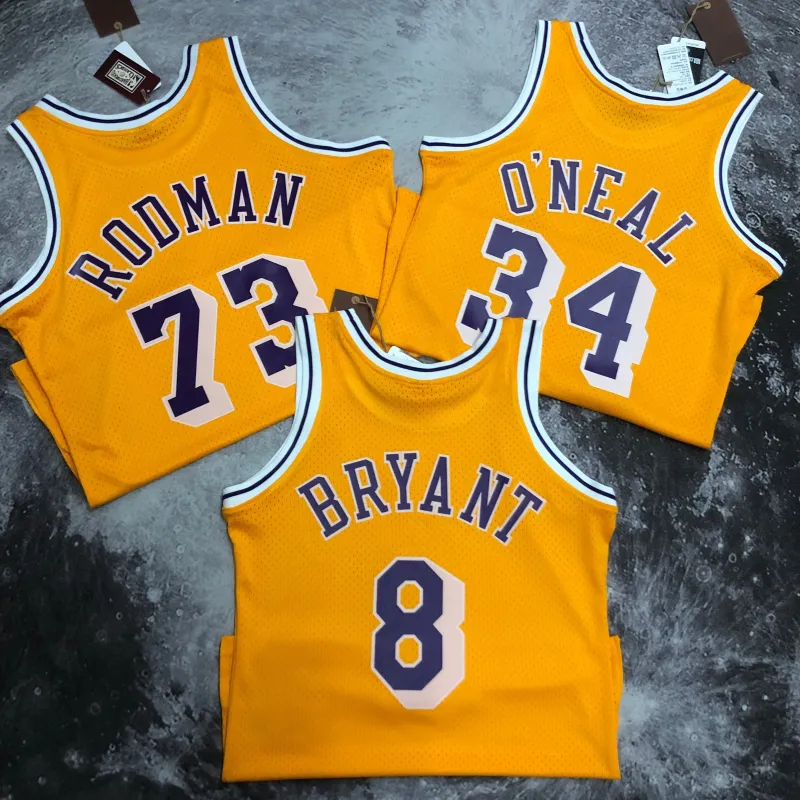 1996/97 Los Angeles Lakers Mitchell & Ness Retro Shaquille O’Neal #34 Yellow Men’s Jersey
