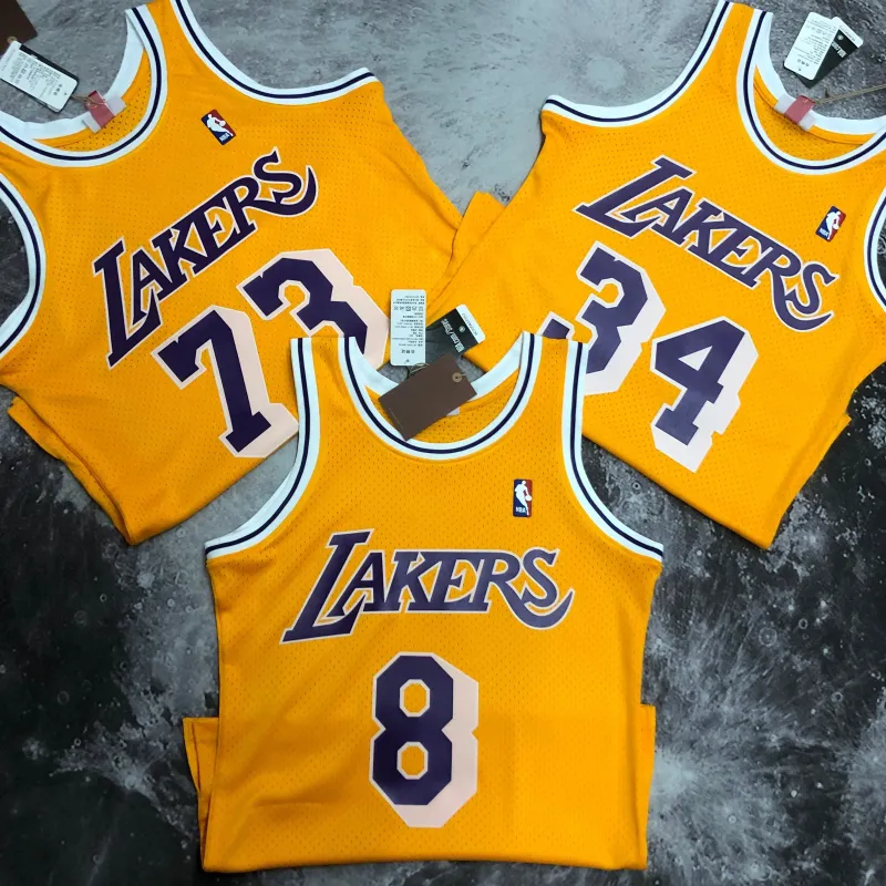 1996/97 Los Angeles Lakers Mitchell & Ness Retro Shaquille O’Neal #34 Yellow Men’s Jersey