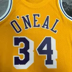 1996/97 Los Angeles Lakers Mitchell & Ness Retro Shaquille O’Neal #34 Yellow Men’s Jersey