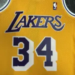 1996/97 Los Angeles Lakers Mitchell & Ness Retro Shaquille O’Neal #34 Yellow Men’s Jersey
