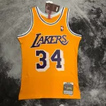 1996/97 Los Angeles Lakers Mitchell & Ness Retro Shaquille O’Neal #34 Yellow Men’s Jersey