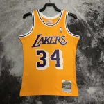 1996/97 Los Angeles Lakers Mitchell & Ness Retro Shaquille O’Neal #34 Yellow Men’s Jersey