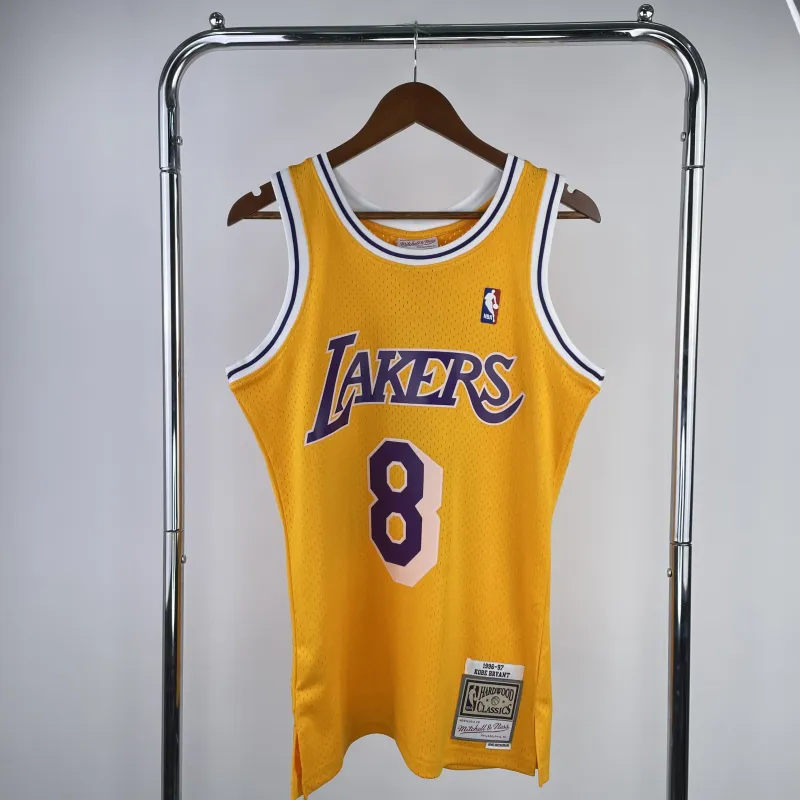 Los Angeles Lakers Mitchell & Ness Retro Kobe Bryant #8 Yellow Men’s Jersey