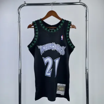 Maglia Minnesota Timberwolves Mitchell & Ness Classic Nero Kevin Garnett #21 Uomo