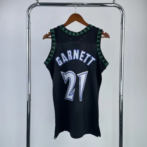 Minnesota Timberwolves Mitchell & Ness Classic Black Kevin Garnett #21 Men’s Jersey