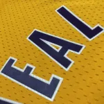 Los Angeles Lakers Mitchell & Ness Retro V-Neck Shaquille O’Neal #34 Yellow Men’s Jersey