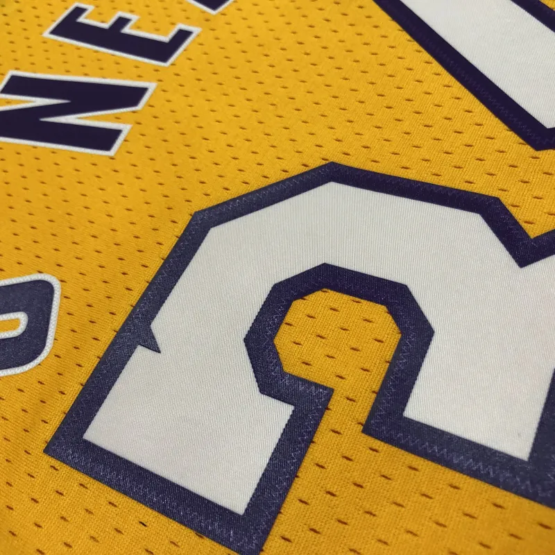 Los Angeles Lakers Mitchell & Ness Retro V-Neck Shaquille O’Neal #34 Yellow Men’s Jersey