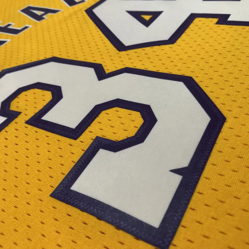 Los Angeles Lakers Mitchell & Ness Retro V-Neck Shaquille O’Neal #34 Yellow Men’s Jersey
