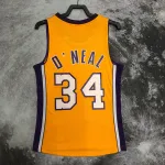 Los Angeles Lakers Mitchell & Ness Retro V-Neck Shaquille O’Neal #34 Yellow Men’s Jersey