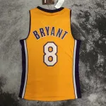 Los Angeles Lakers Mitchell & Ness Retro V-Neck Kobe Bryant #8 Yellow Camiseta de hombre
