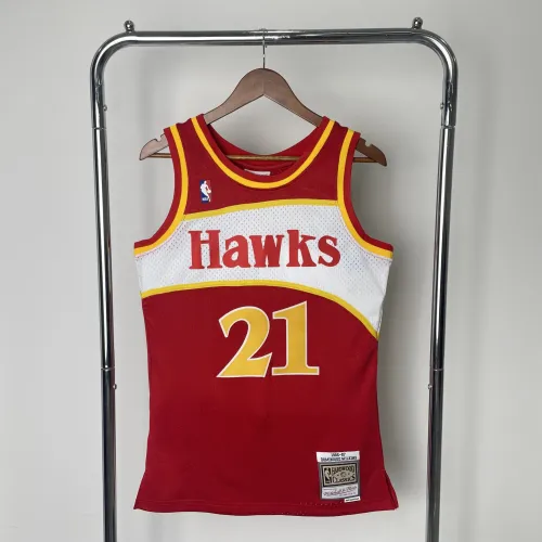 1985/86 Atlanta Hawks Mitchell & Ness Retro Red Dominique Wilkins #21 Jersey | NBA Swingman Jersey