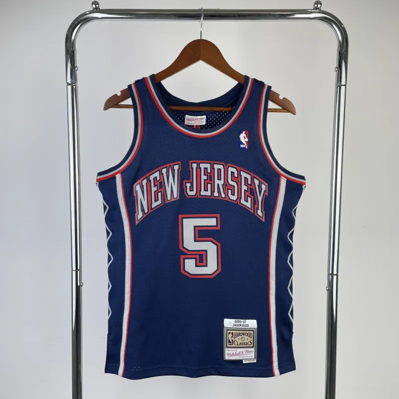 2006/07 Brooklyn Nets Mitchell & Ness Retro Jason Kidd #5 Camisola para homem