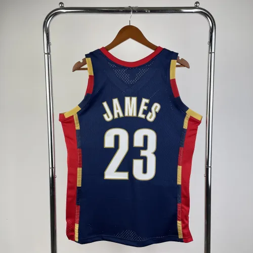 2009/10 Cleveland Cavaliers Mitchell & Ness Klassiek marineblauw LeBron James #23 Herenshirt