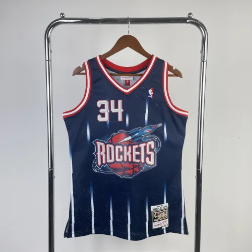 1996/97 Houston Rockets Mitchell & Ness Retro Hakeem Olajuwon #34 Maillot Hommes