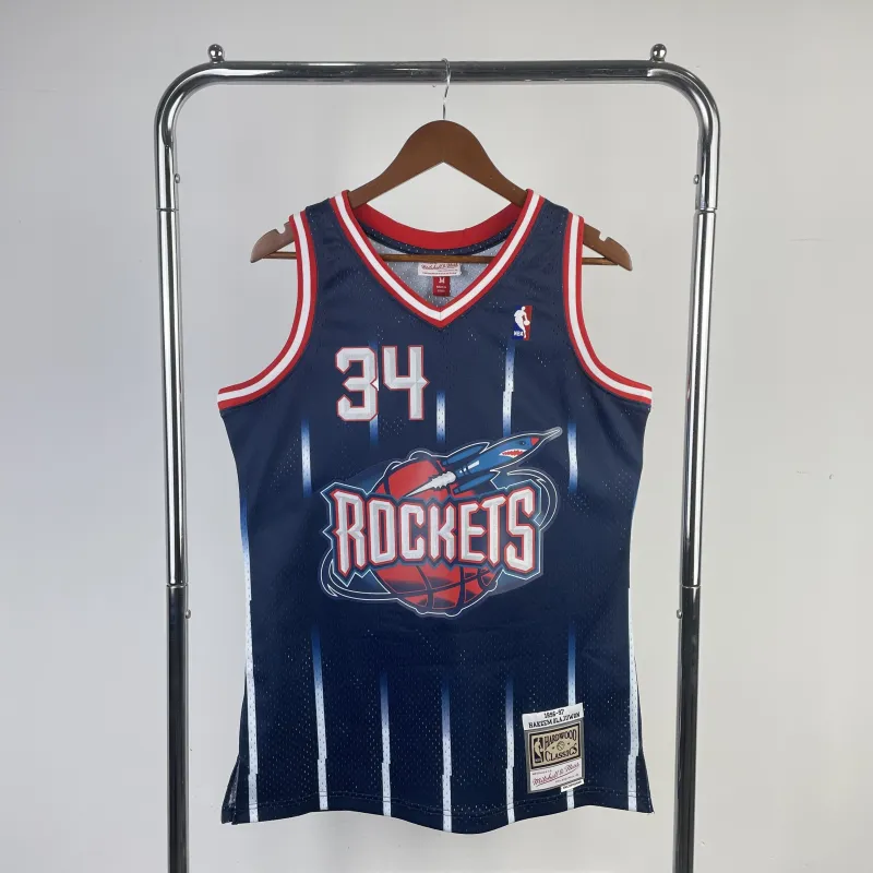 1996/97 Houston Rockets Mitchell & Ness Retro Hakeem Olajuwon #34 Men's Jersey