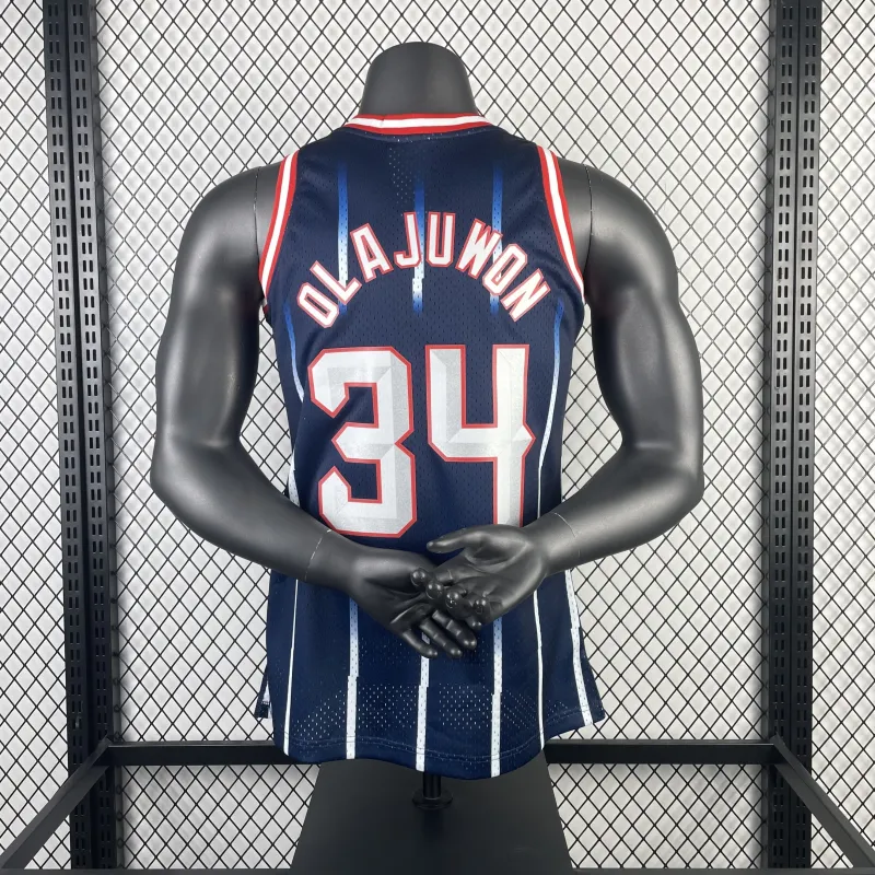 1996/97 Houston Rockets Mitchell & Ness Retro Hakeem Olajuwon #34 Men's Jersey