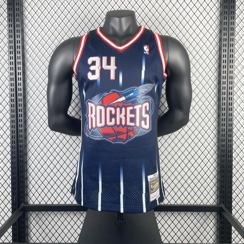 1996/97 Houston Rockets Mitchell & Ness Retro Hakeem Olajuwon #34 Men's Jersey