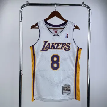 Los Angeles Lakers Mitchell & Ness Retro V-Neck Kobe Bryant #8 White Men's Jersey