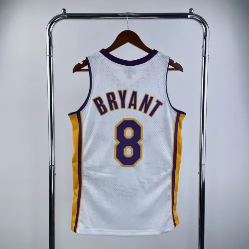 Los Angeles Lakers Mitchell & Ness Retro V-Neck Kobe Bryant #8 White Men’s Jersey