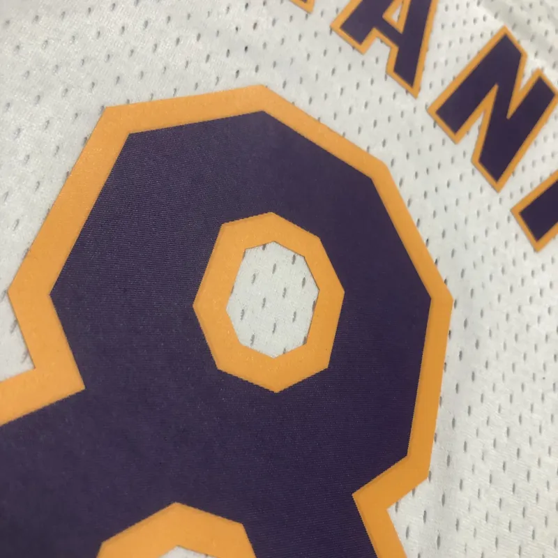 Los Angeles Lakers Mitchell & Ness Retro V-Neck Kobe Bryant #8 White Men’s Jersey