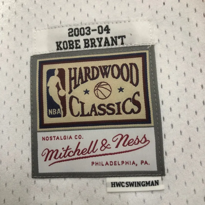 Los Angeles Lakers Mitchell & Ness Retro V-Neck Kobe Bryant #8 White Men’s Jersey