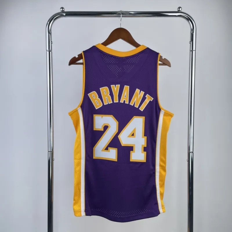 2008/09 Los Angeles Lakers Mitchell & Ness Retro V-Neck Kobe Bryant #24 Purple Men’s Jersey