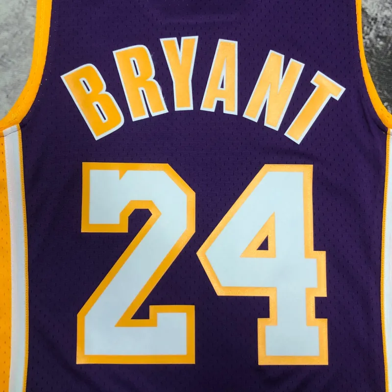 2008/09 Los Angeles Lakers Mitchell & Ness Retro V-Neck Kobe Bryant #24 Purple Men’s Jersey