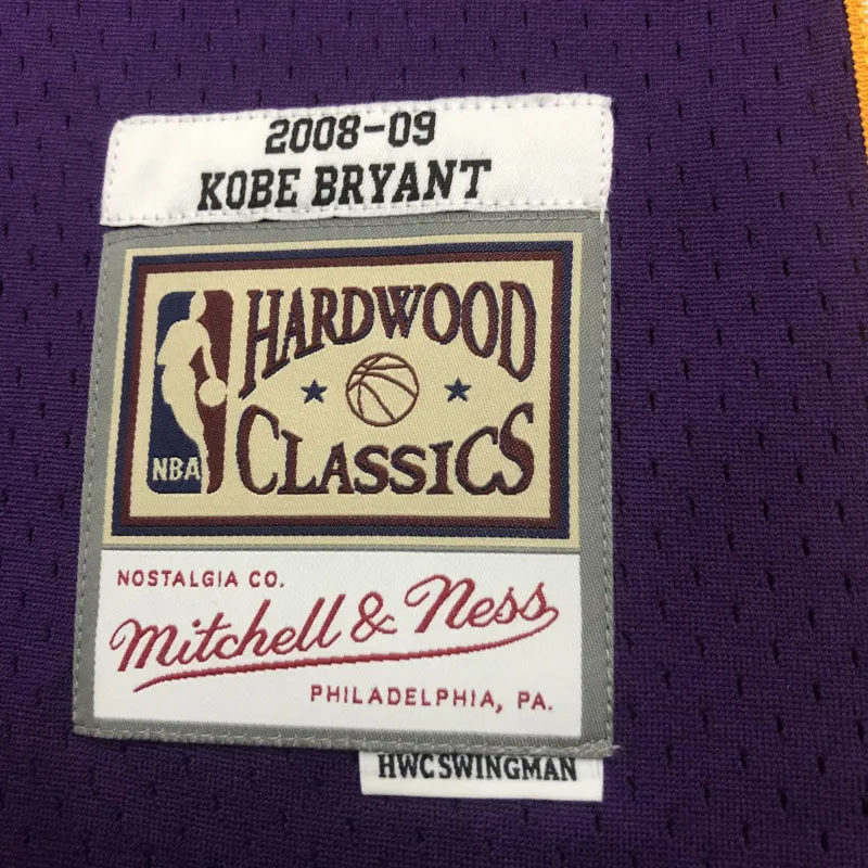 2008/09 Los Angeles Lakers Mitchell & Ness Retro V-Neck Kobe Bryant #24 Purple Men’s Jersey