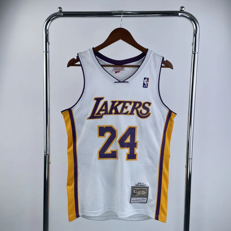 Los Angeles Lakers Mitchell & Ness Retro V-Neck Kobe Bryant #24 White Men's Jersey