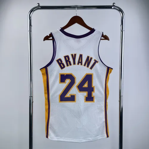 Los Angeles Lakers Mitchell & Ness Retro V-Neck Kobe Bryant #24 White Men’s Jersey