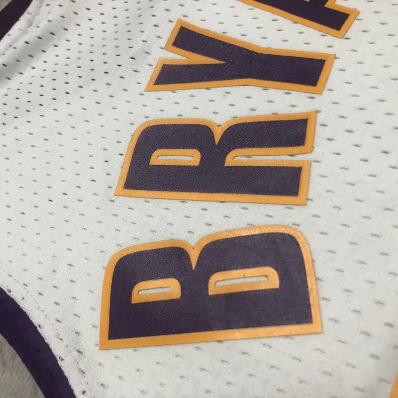 Los Angeles Lakers Mitchell & Ness Retro V-Neck Kobe Bryant #24 White Men's Jersey