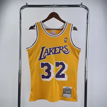 Los Angeles Lakers Mitchell & Ness Retro Magic Johnson #32 Yellow Men's Jersey
