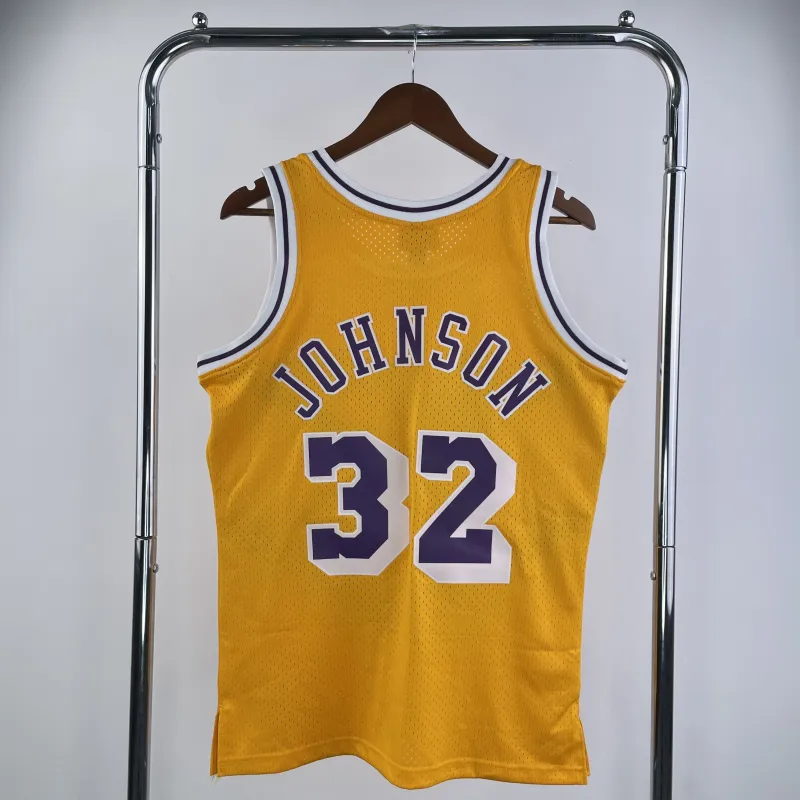 Los Angeles Lakers Mitchell & Ness Retro Magic Johnson #32 Yellow Men’s Jersey