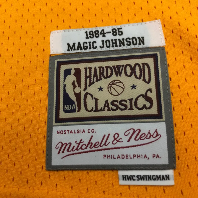 Los Angeles Lakers Mitchell & Ness Retro Magic Johnson #32 Yellow Men’s Jersey