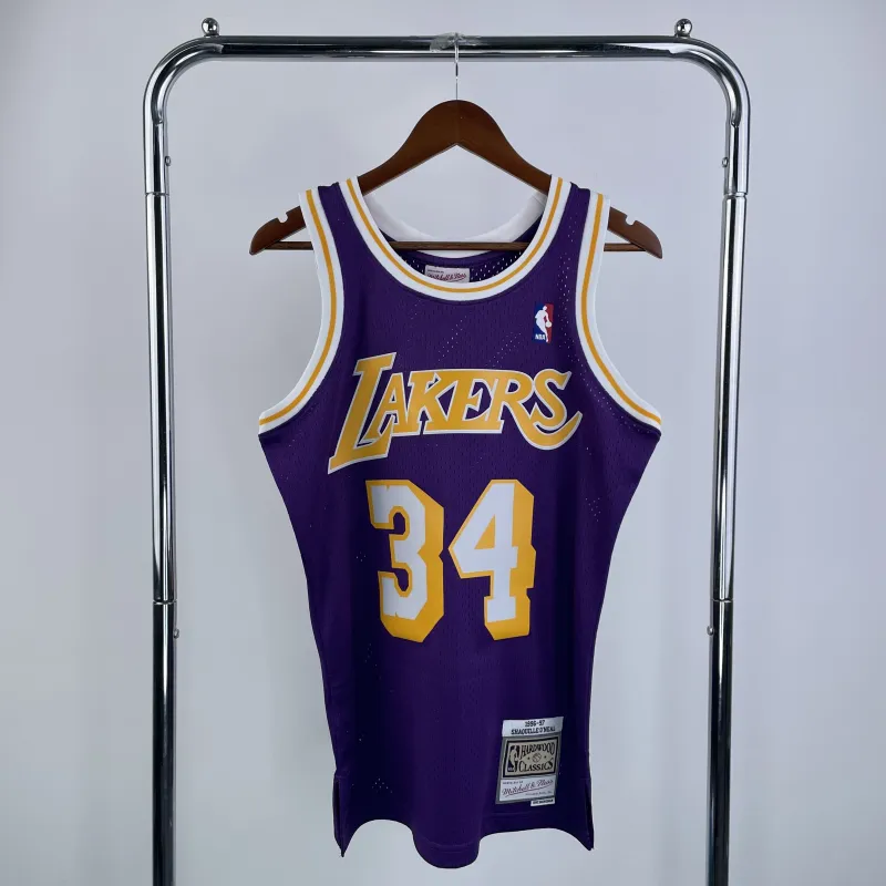 1996/97 Los Angeles Lakers Mitchell & Ness Retro Shaquille O'Neal #34 Purple Men's Jersey