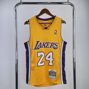 2008/09 Los Angeles Lakers Mitchell & Ness Retro V-Neck Kobe Bryant #24 Yellow Men's Jersey