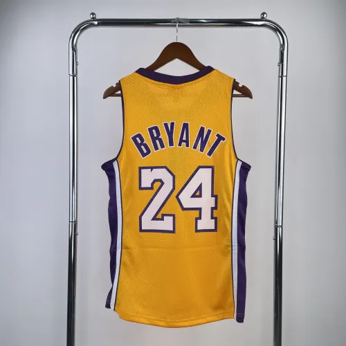 2008/09 Los Angeles Lakers Mitchell & Ness Retro V-Neck Kobe Bryant #24 Yellow Men’s Jersey