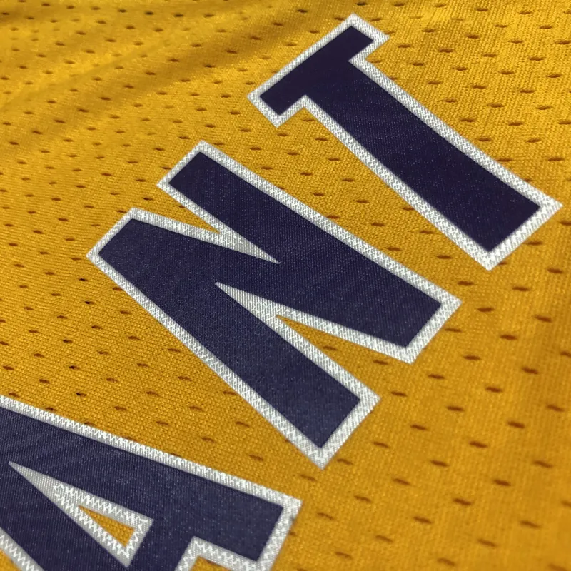 2008/09 Los Angeles Lakers Mitchell & Ness Retro V-Neck Kobe Bryant #24 Yellow Men’s Jersey