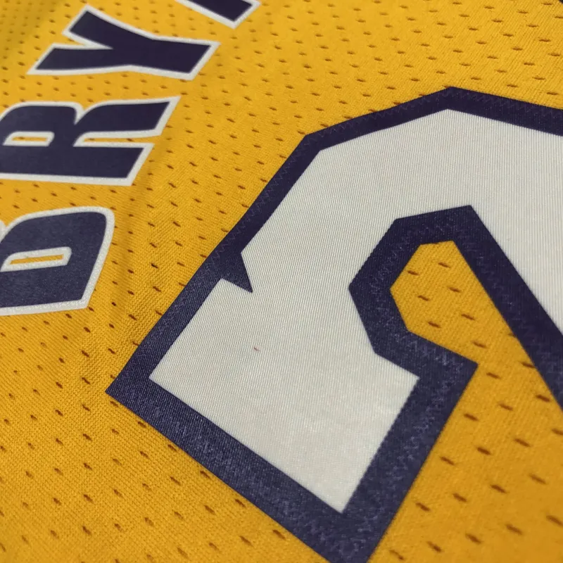 2008/09 Los Angeles Lakers Mitchell & Ness Retro V-Neck Kobe Bryant #24 Yellow Men’s Jersey