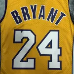 2008/09 Los Angeles Lakers Mitchell & Ness Retro V-Neck Kobe Bryant #24 Yellow Men’s Jersey