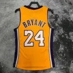 2008/09 Los Angeles Lakers Mitchell & Ness Retro V-Neck Kobe Bryant #24 Yellow Men’s Jersey