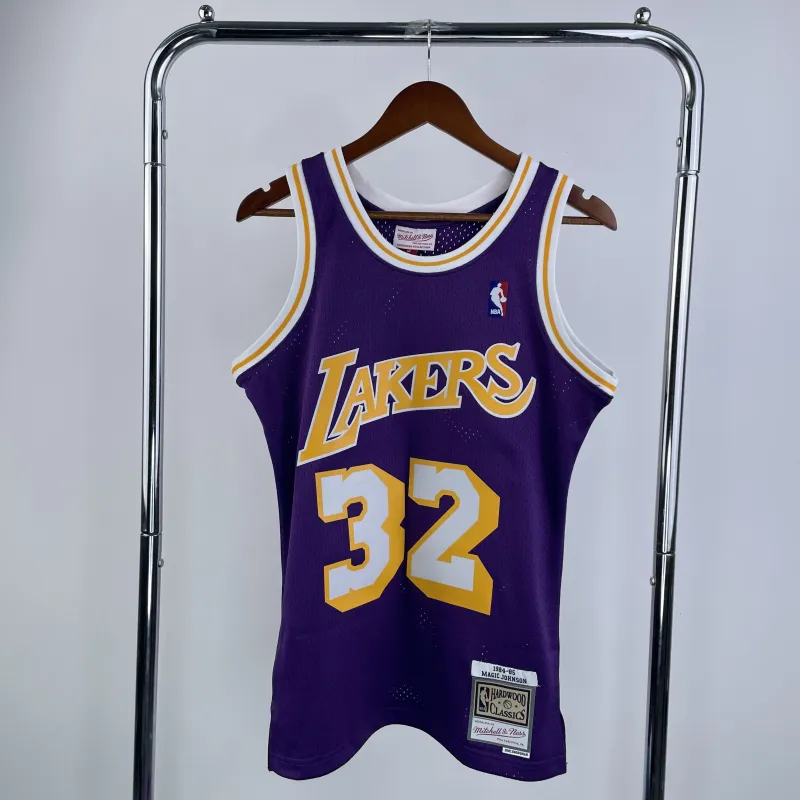 Los Angeles Lakers Mitchell & Ness Retro Magic Johnson #32 Purple Men’s Jersey
