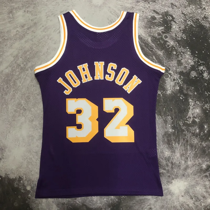 Los Angeles Lakers Mitchell & Ness Retro Magic Johnson #32 Purple Men’s Jersey