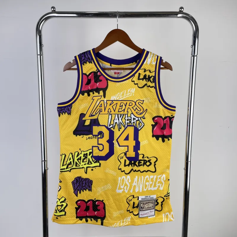 1996/97 Los Angeles Lakers Mitchell & Ness Retro Shaquille O’Neal #34 Men’s Jersey