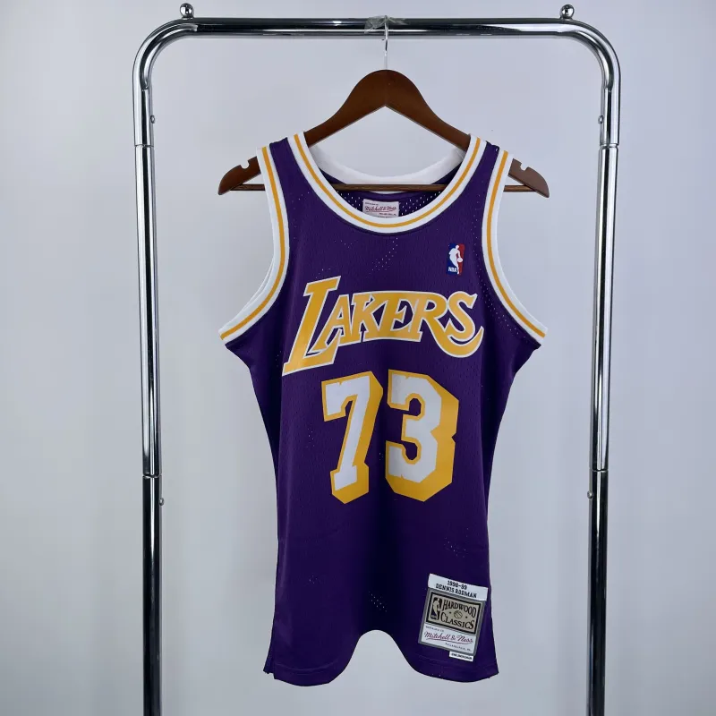 Los Angeles Lakers Mitchell & Ness Retro Dennis Rodman #73 Purple Men’s Jersey
