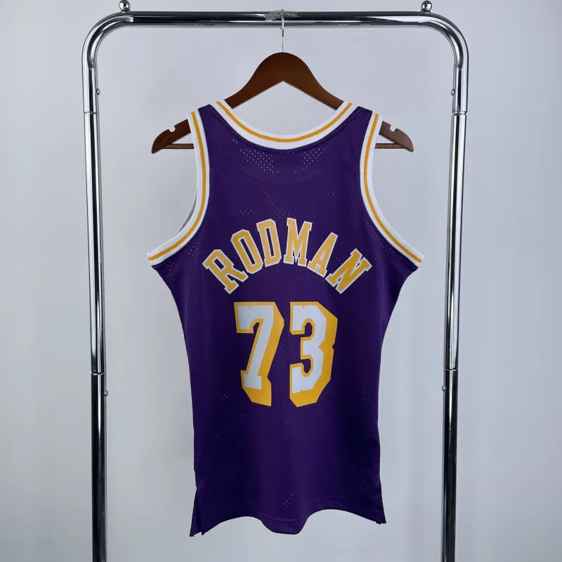 Los Angeles Lakers Mitchell & Ness Retro Dennis Rodman #73 Purple Men’s Jersey