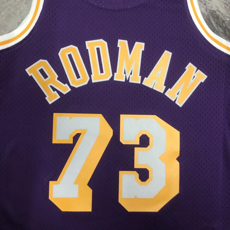 Los Angeles Lakers Mitchell & Ness Retro Dennis Rodman #73 Purple Men’s Jersey