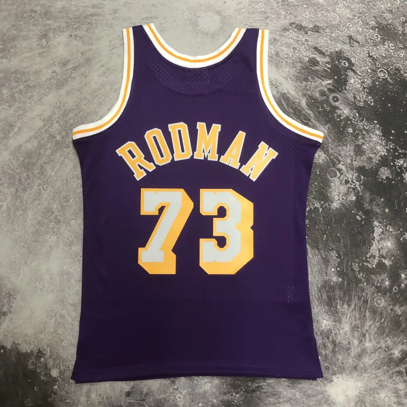 Los Angeles Lakers Mitchell & Ness Retro Dennis Rodman #73 Purple Men’s Jersey