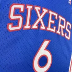 Philadelphia 76ers Mitchell & Ness Retro Blue Julius Erving #6 Heren Jersey